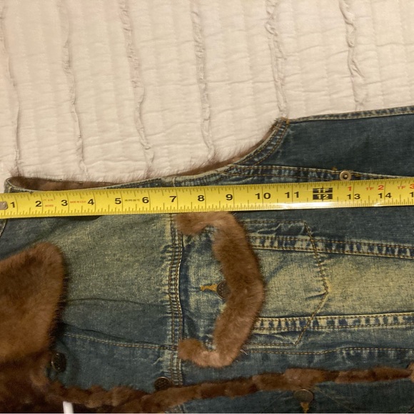 Tendler Denim Mink Lined Vest - Picture 12 of 12